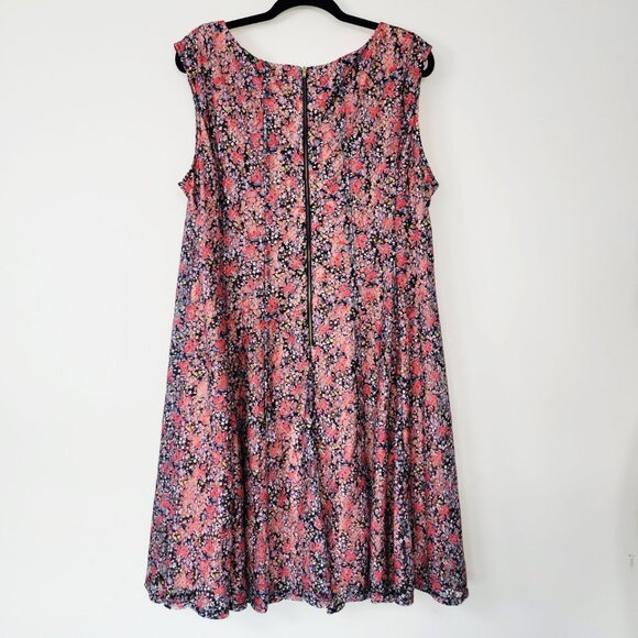 Danny & Nicole Pink Floral Lace Overlay Sleeveless A-Line Dress Size 20W - Picture 5 of 9